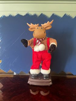 Animated Christmas Moose Figure
