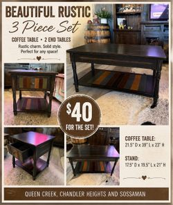 Rustic 2-Piece Table Set – $40 for both!