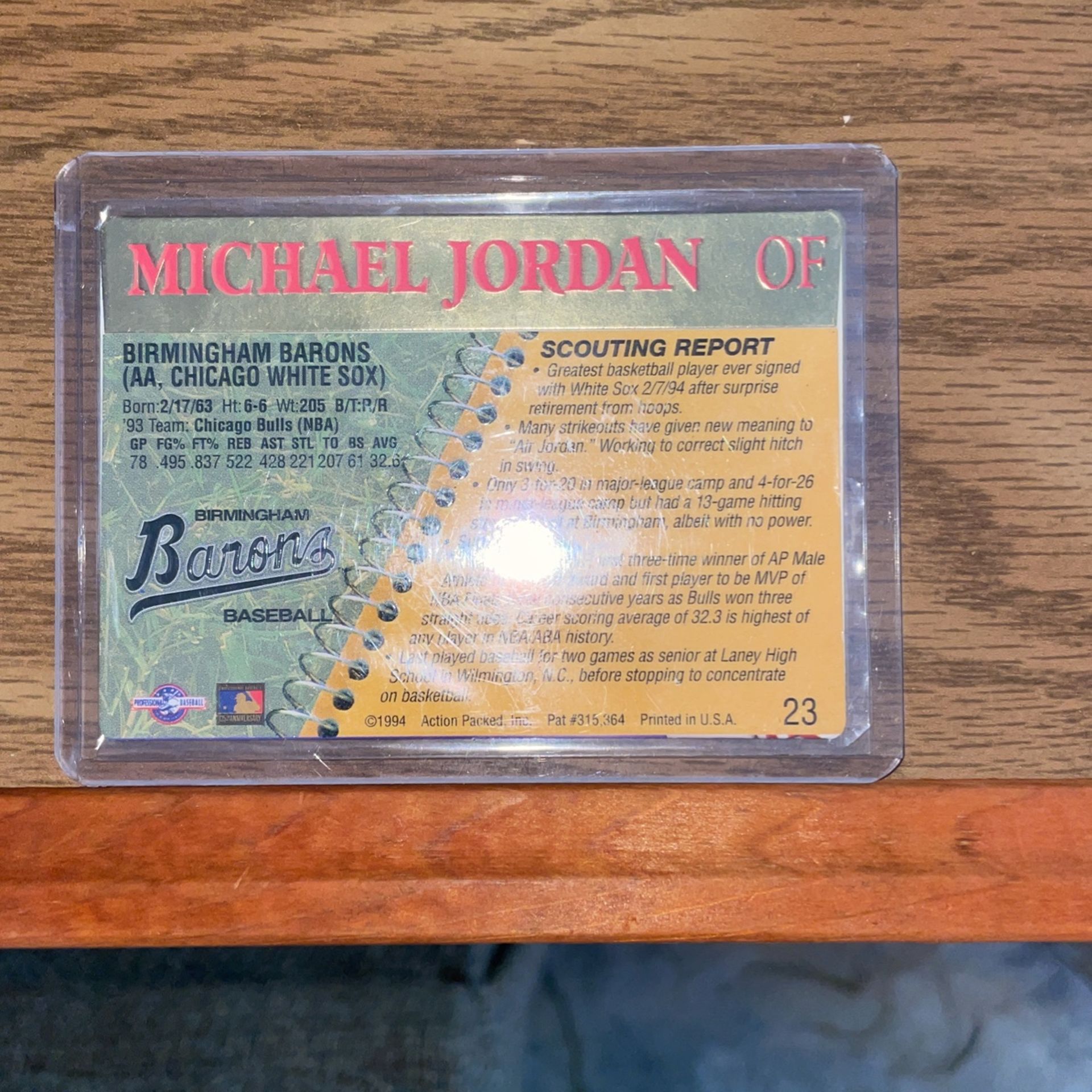 1994 Michael Jordan Game Worn & Signed Birmingham Barons Air