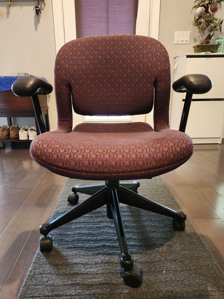 Vintage Herman MILLER 50 YR OLD DESK CHAIR OFFICE CHAIR RED ARMCHAIR