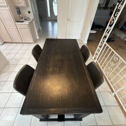 dining table (bar height) + 4 chairs