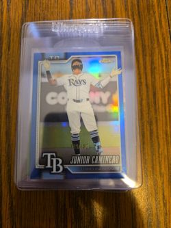 Junior Caminero Topps Chrome Blue Refractor 109/150