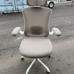 Grey And White Adjustable Office Chair 