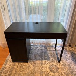 IKEA MICKE Desk – Black-Brown – Compact with Storage