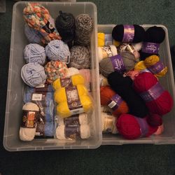 2 Totes Full Of New Yarn