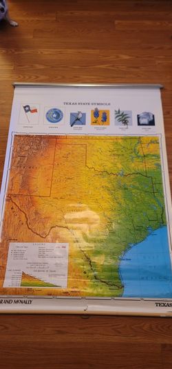 Rand McNally Texas pull down map. 