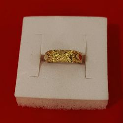 10kt Gold Nugget Design Kids Ring 