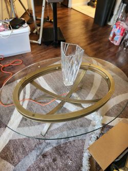 Glass center table with lamp table and lamp