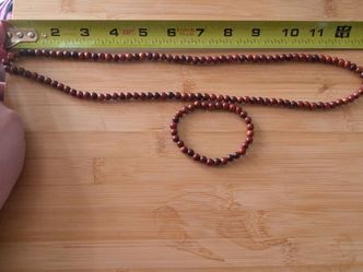 6mm rosewood necklace & bracelet set