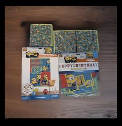 Minions Birthday Party Supplies (banners, Backdrop With Props, 48 Napkins