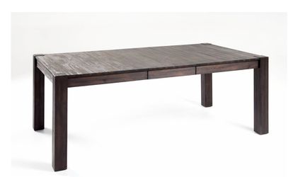 Wire brush finish dinning room table with bench (no chairs)