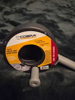 NEW Cobra Tools 20 Ft Pistol Grip Drum Auger Drain Snake 1/4" Cable