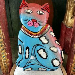 Hand Painted Folk Art Cat
