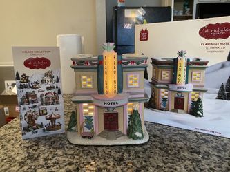 St. Nicholas square 2018 Village collection RARE FLAMINGO HOTEL