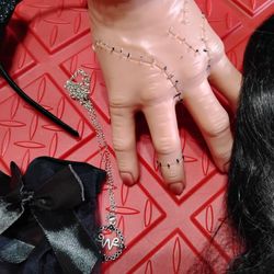 Wednesday Addams Wig, Stockings,chain and more NEW 