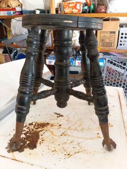 Vintage crystal ball foot stool