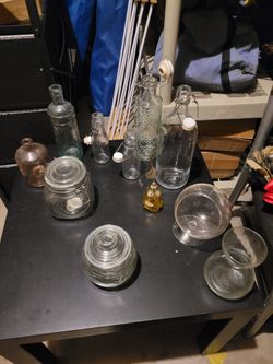 glass containers. jars bottles and....
