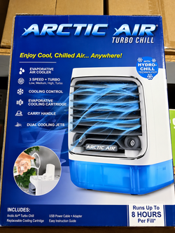 Arctic Air Turbo Chill Portable Evaporative Air Cooler – 4 Speeds + Hydro-Chill