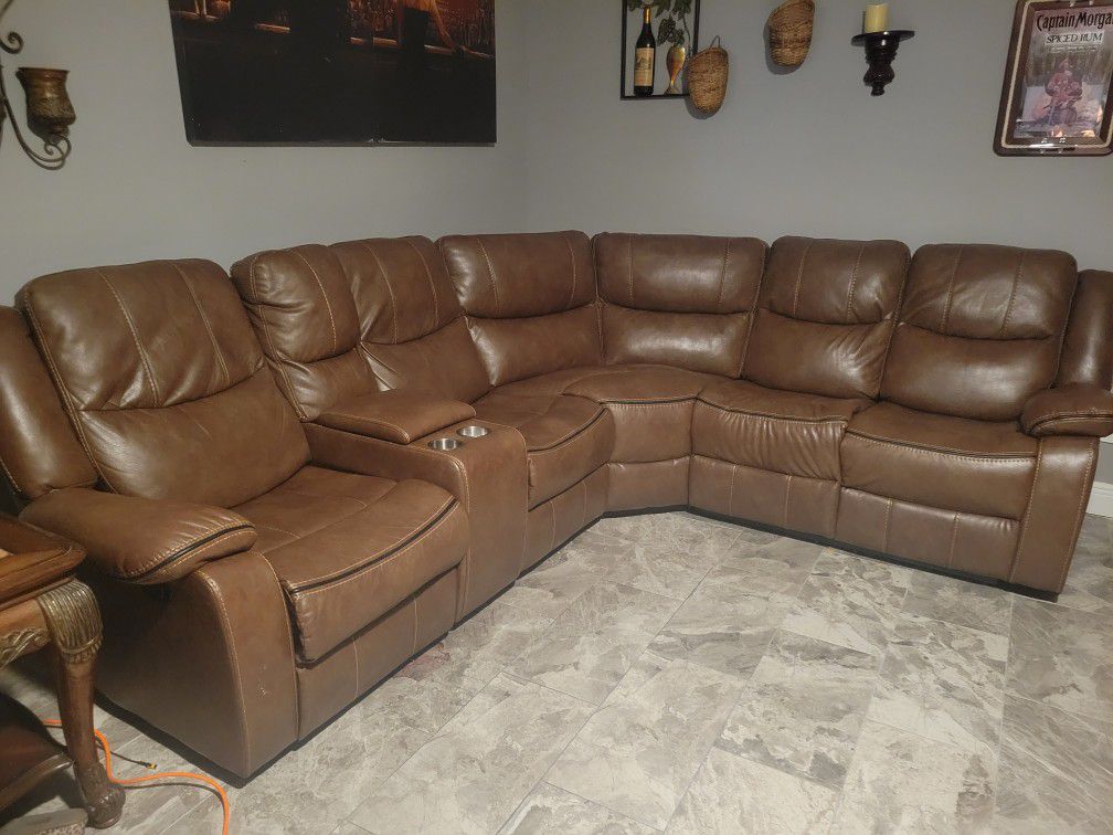 Leather Couch Brown $900 OBO