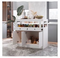 Kitchen Island Storage Cabinet: Smart Organization for Modern Kitchens - White