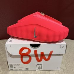 WOMENS SIZE 8 NIKE MIND 001 SLIDES SOLAR RED