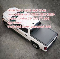 retractable truck bed cover compatible with 2022 2023 2024 toyota tundra 5'6 bed aluminum truck bed cover password lock