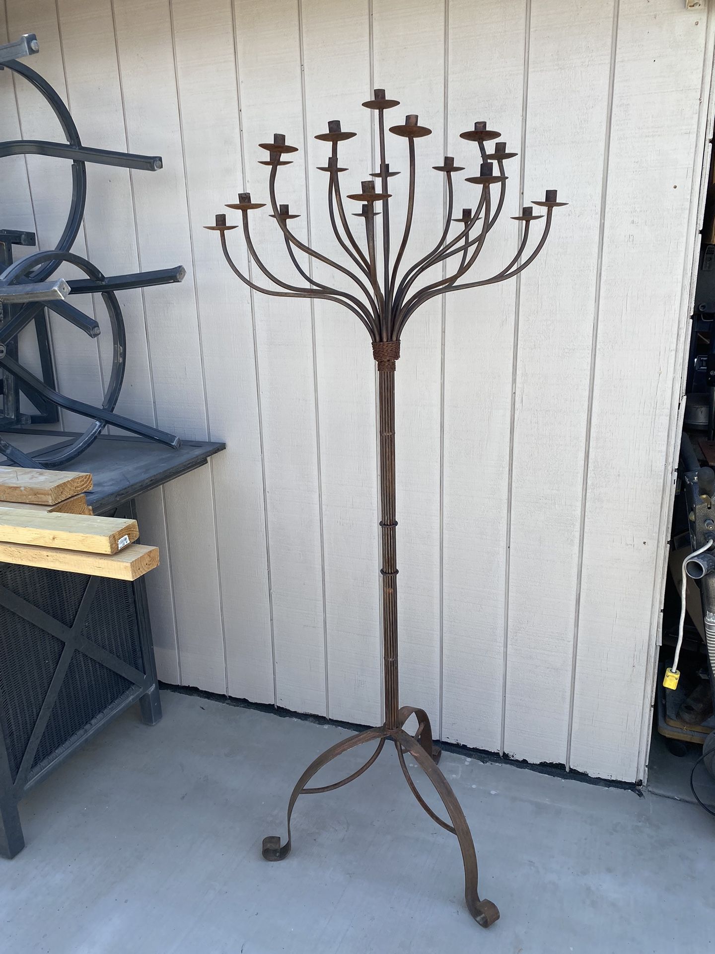 Mid 20th Century Studio Made Iron Candelabra