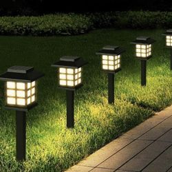 GSBLUNIE Solar Lights Outdoor Garden, 12Pack Auto ON/Off Warm Light Solar Pathway Lights Outdoor
