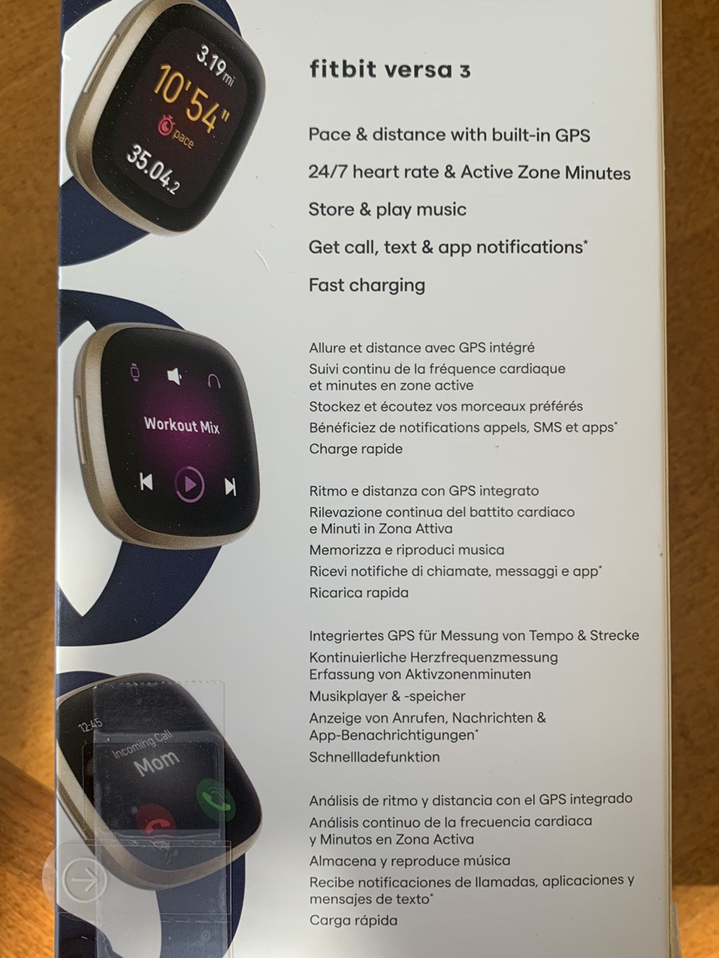 New Fitbit Versa 3 + GPS Smart Watch