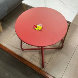 🔴 Brand New | Minimalist Vibrant Red Round Side Table