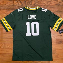 Adult Youth White Green Bay Packers Jordan Love jersey #10