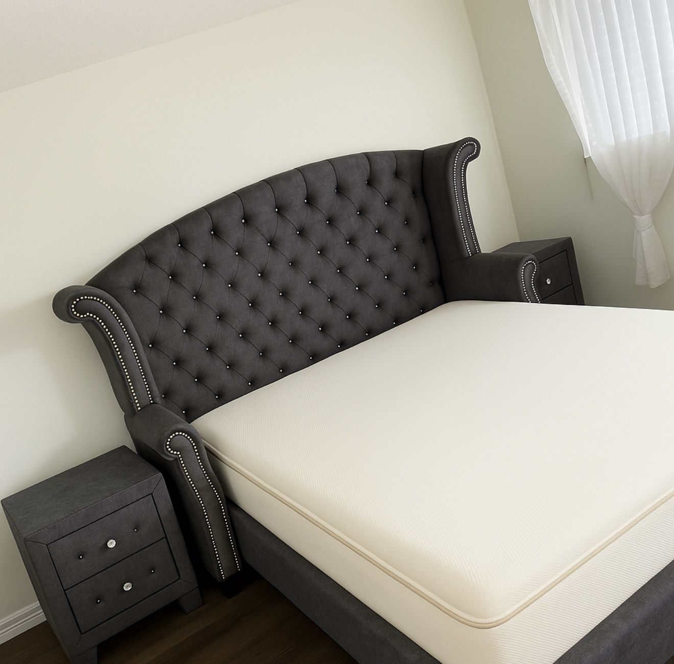 Queen Bed frame And Night Stand