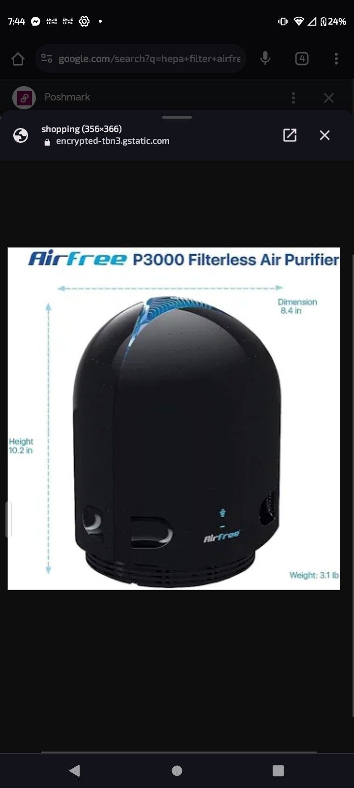 ONIX P3000 HEPA FILTER-LESS AIR -PURIFIER
