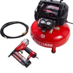New Brad Nailer and Air Compressor Combo Kit. The 6 gal Compressor features an oil-free pump for maintenance 