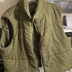 Olive Green Puffer Vest