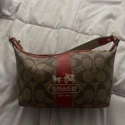 Red And brown coach Bag 