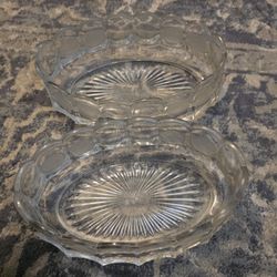 Vintage Fostoria Coin Glass Oval Bowls