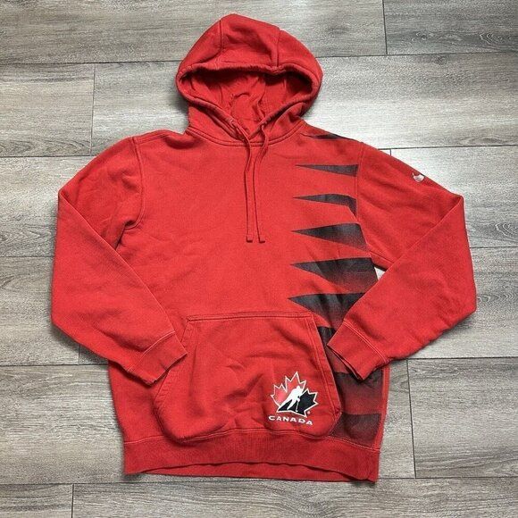 Nike Hoodie Mens M Red Team Canada Pullover Sweatshirt Ice Hockey Sawtooth