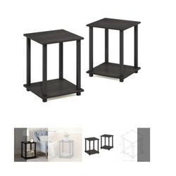 2 Black Side Tables - Brand New