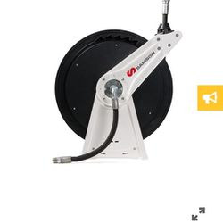 New Hose Reel With 50ft Of 1/2in Hose. For Air Tools And Fluids.