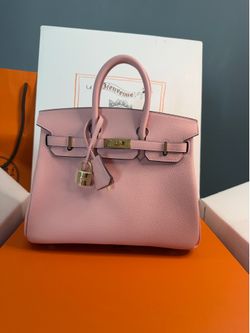 Hermes Birkin 25 in Rose Sakura with Gold Hardware Togo leather