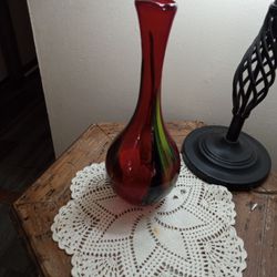 Hand Blown Glass  Vase Abstract 