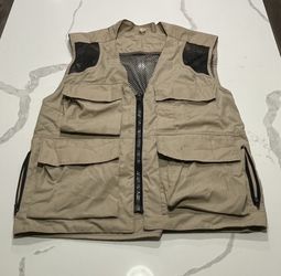 Vintage Fuji Film Photographer Vest Men Size Large Khaki Pockets Camera Gear Professional