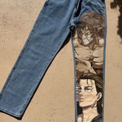 Attack On Titan Hand Painted Jeans 
