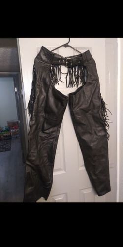 UNIK fringe leather riding chaps SZ M