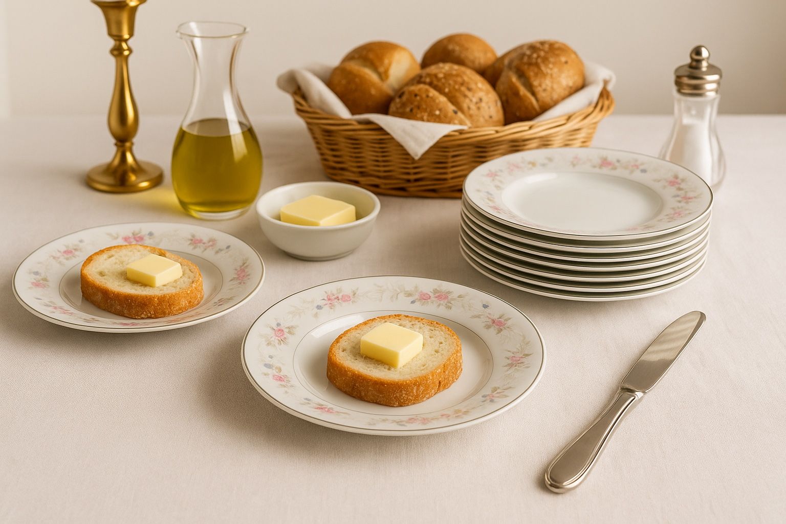 Empress China Japan 1980s Seville Bread & Butter Plates Set of 8, 7.75”