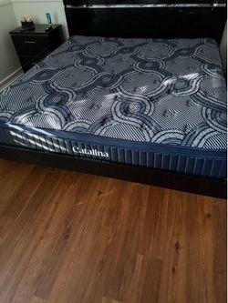 King size bed with frame