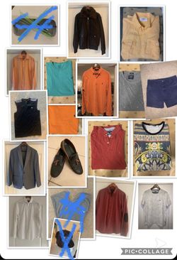 Lot of Men Brand Names Size Large & Medium (Tommy Hilfiger, Puma,Zara, Ralph Lauren, Massimo Dutti, Adidas ) please See Details