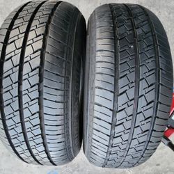 2 USED TIRES BRIDGESTONE 195/60/17