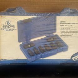 Cornwell Tools CBPIU3 - 8 Piece 1/2" Drive Cornwell® bluePOWER® SAE Power Universal Socket Set, 6 Point